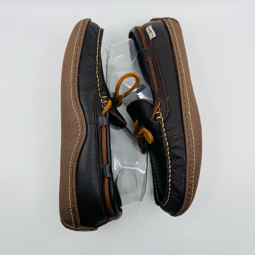 L.L.Bean Men's Handsewn Flannel-Lined Slippers Color Brown SZ 8 - Picture 7 of 9